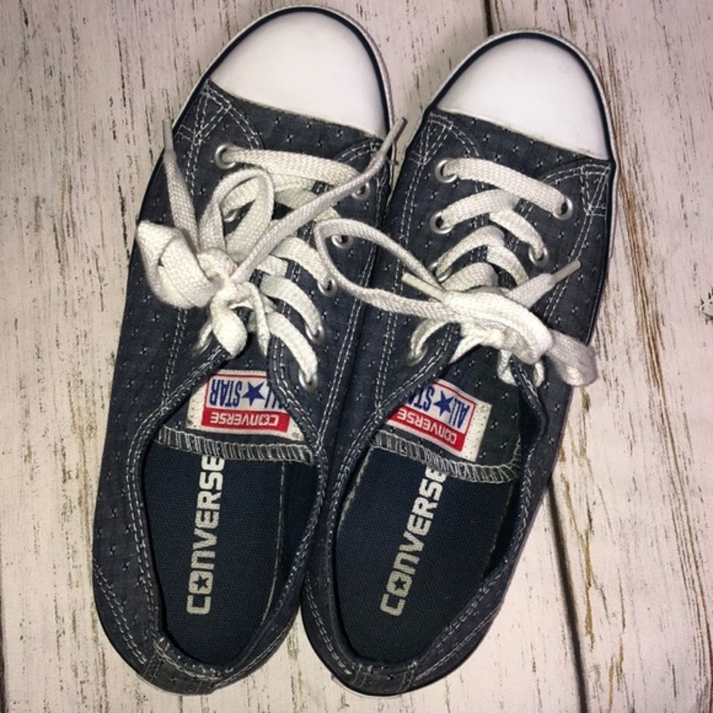 Blue Chuck Taylor Dainty Chambray Low Top Sneaker - Picture 6 of 9